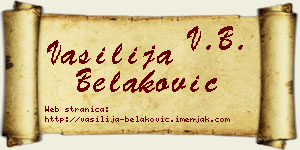 Vasilija Belaković vizit kartica